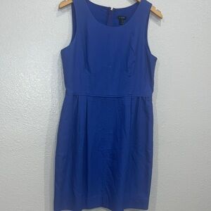 J. Crew Blue Sheath Dress Scoop Neck Sleeveless Mini
